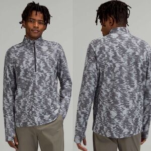 Lululemon Surge Warm Half Zip Grey‎ Mens Size Medium Winter Running LM3DBWS Rulu